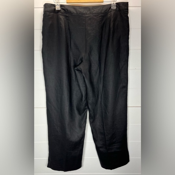 Carole Little VTG Pants Womens 14 Cropped Wide Leg Linen Beachy Coastal Resort - Picture 4 of 12